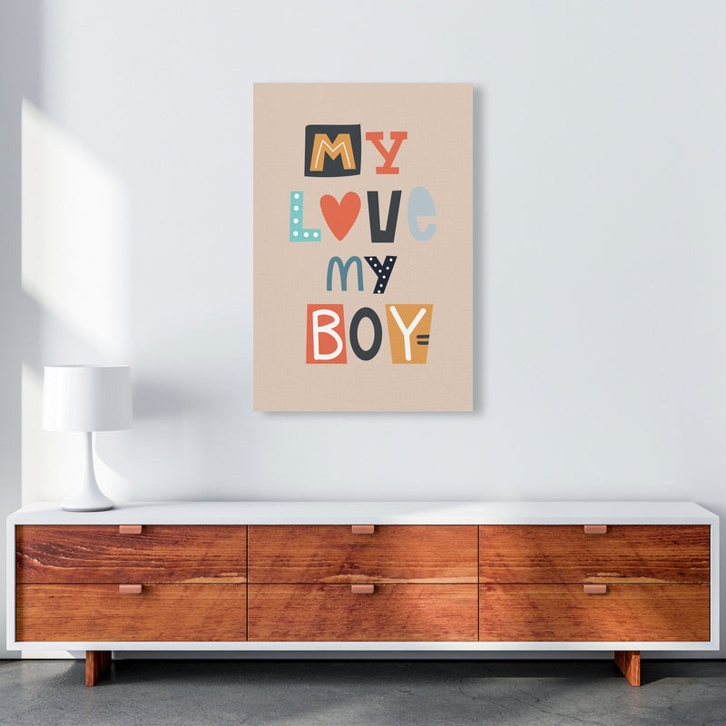 My love my boy Neutral kids Art Print by Pixy Paper A1 Canvas