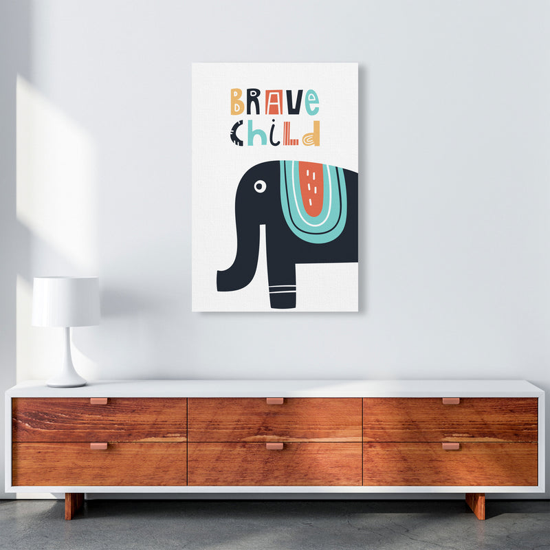 Brave child elephant Art Print by Pixy Paper A1 Canvas