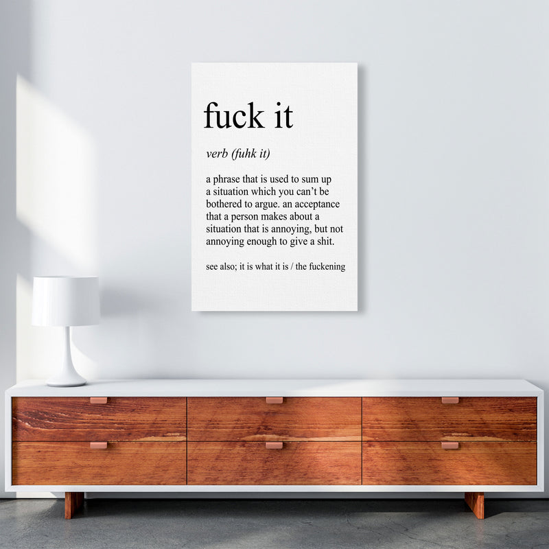 Fuck It Definition Art Print by Pixy Paper A1 Canvas