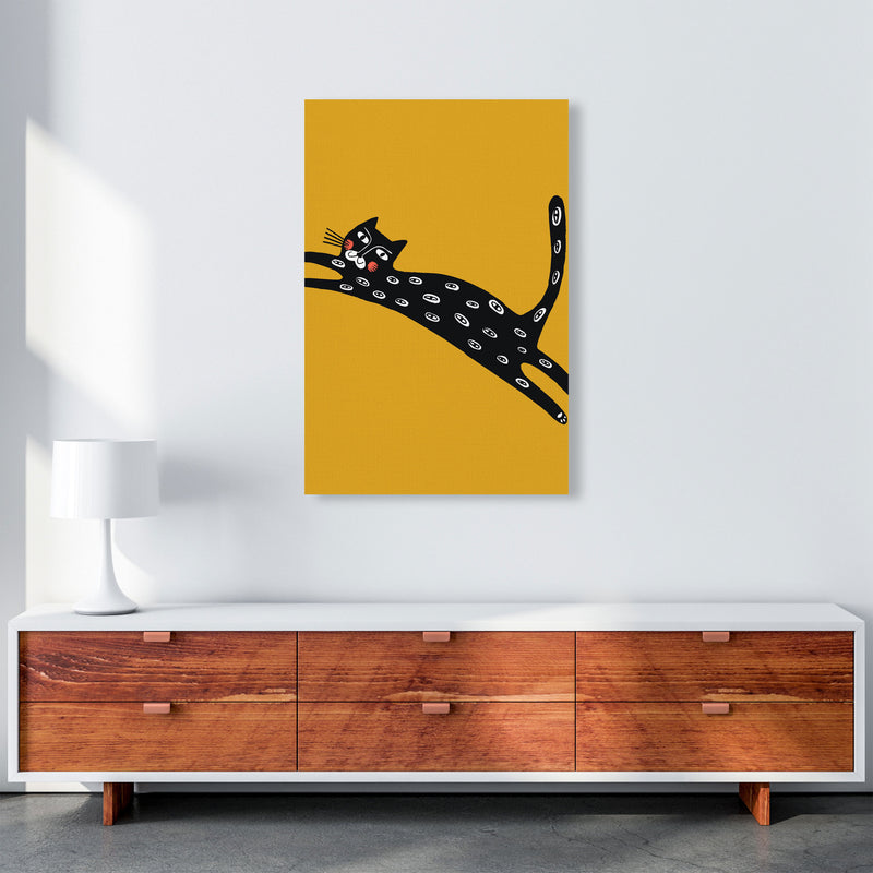 Mustard Cat Art Print by Pixy Paper A1 Canvas