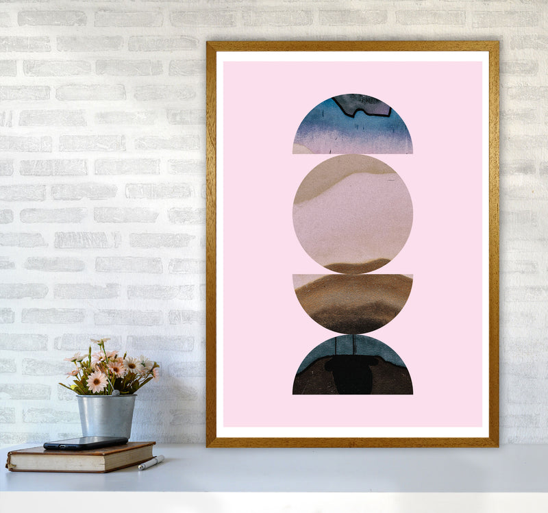 Abstract Circles Pink Background Modern Print A1 Print Only