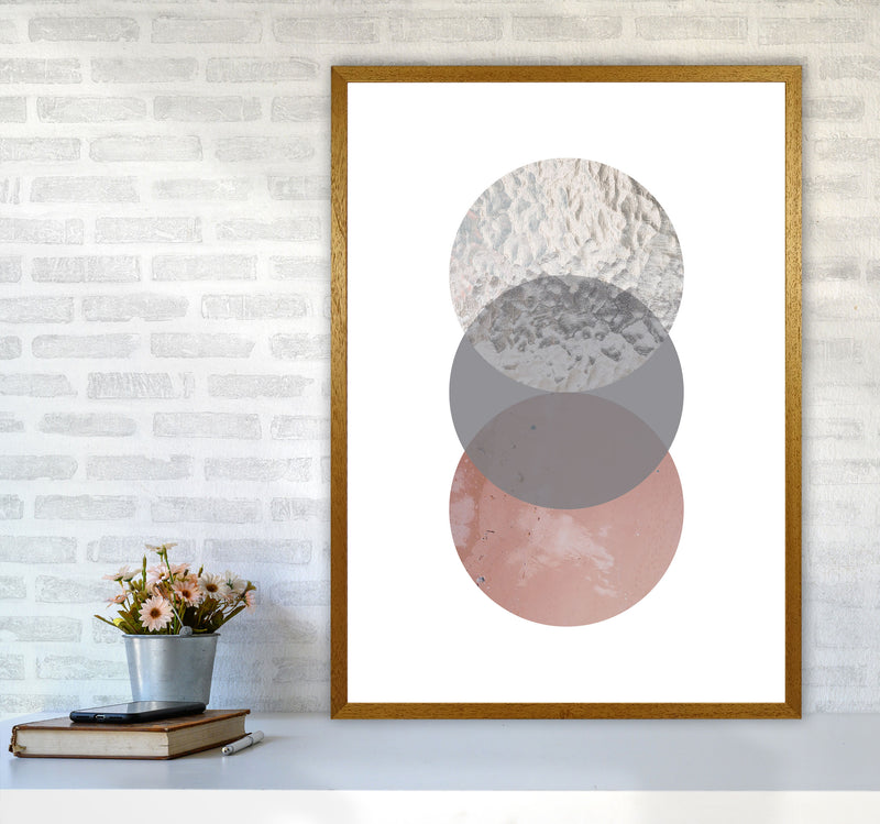 Peach, Sand And Glass Abstract Circles Modern Print A1 Print Only