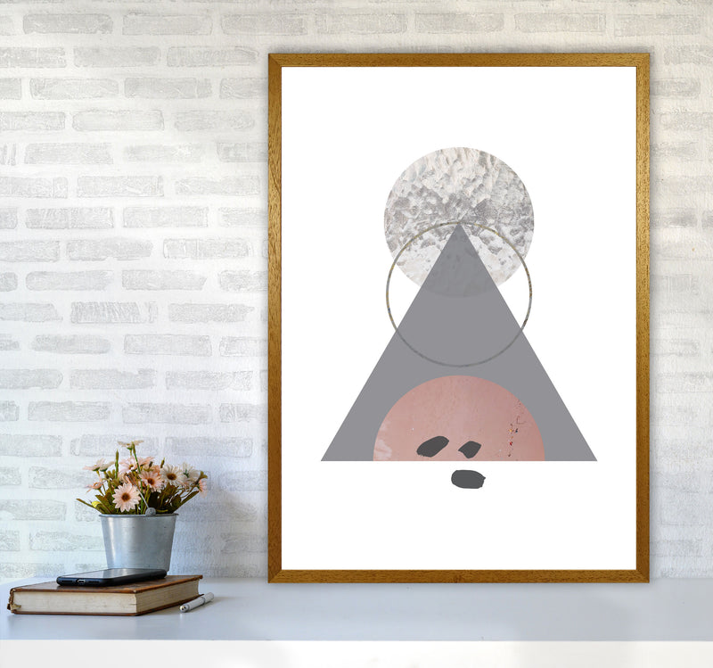Peach, Sand And Glass Abstract Triangle Modern Print A1 Print Only