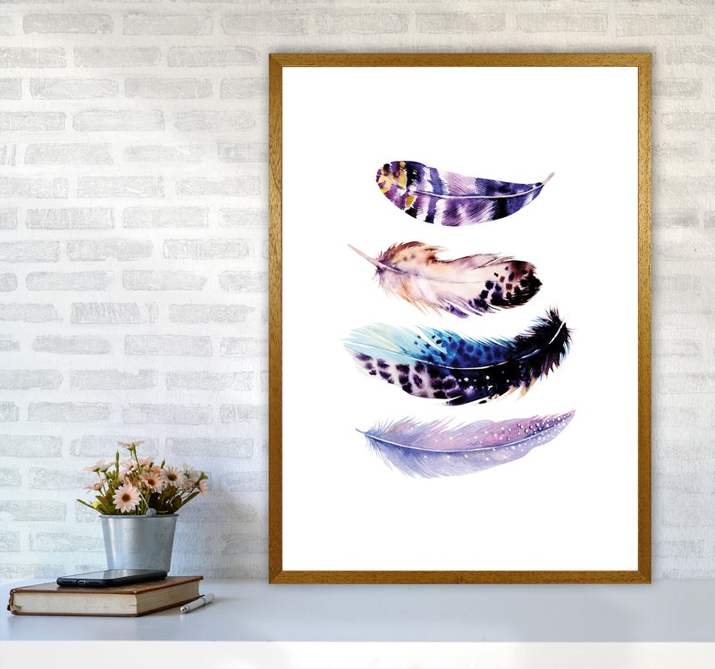 Purple Bird Feathers Abstract Modern Print A1 Print Only