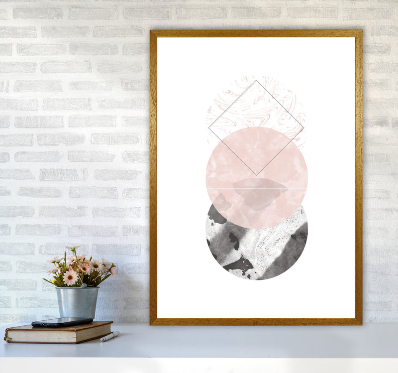Black And Pink Marble Abstract Circles Modern Print A1 Print Only