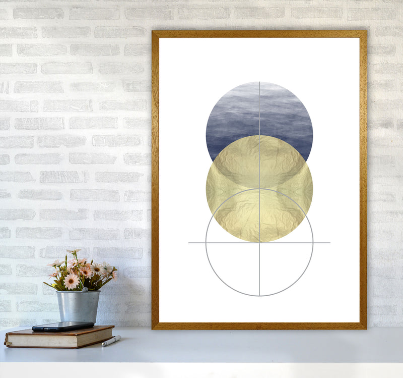 Navy And Gold Abstract Circles Modern Print A1 Print Only