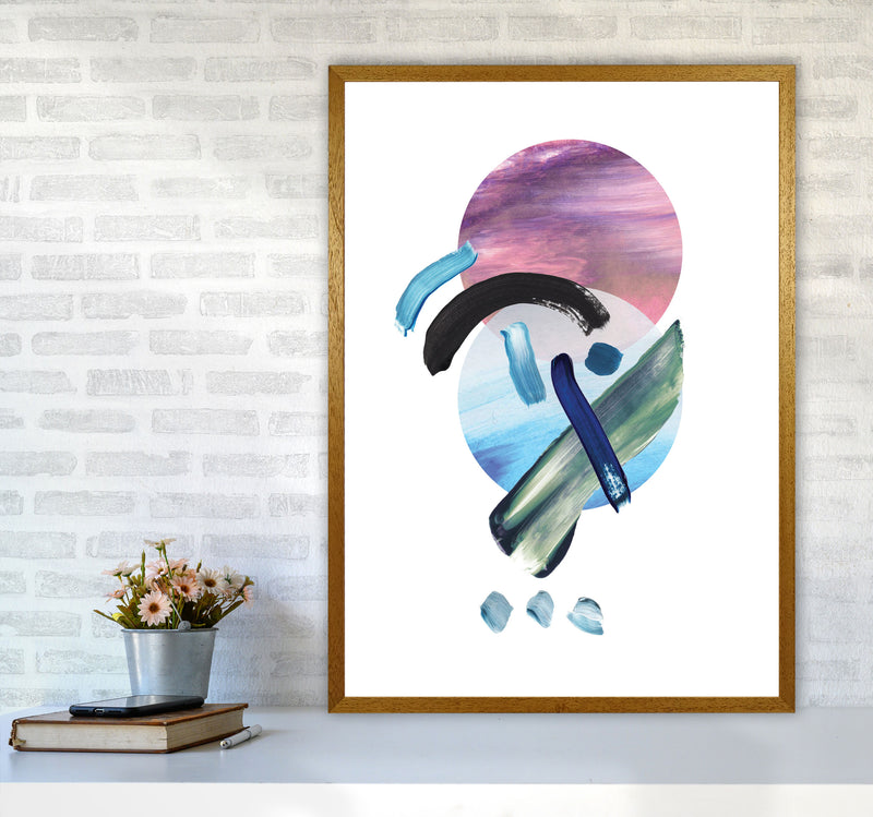 Purple And Blue Mixed Watercolour Abstract Modern Print A1 Print Only