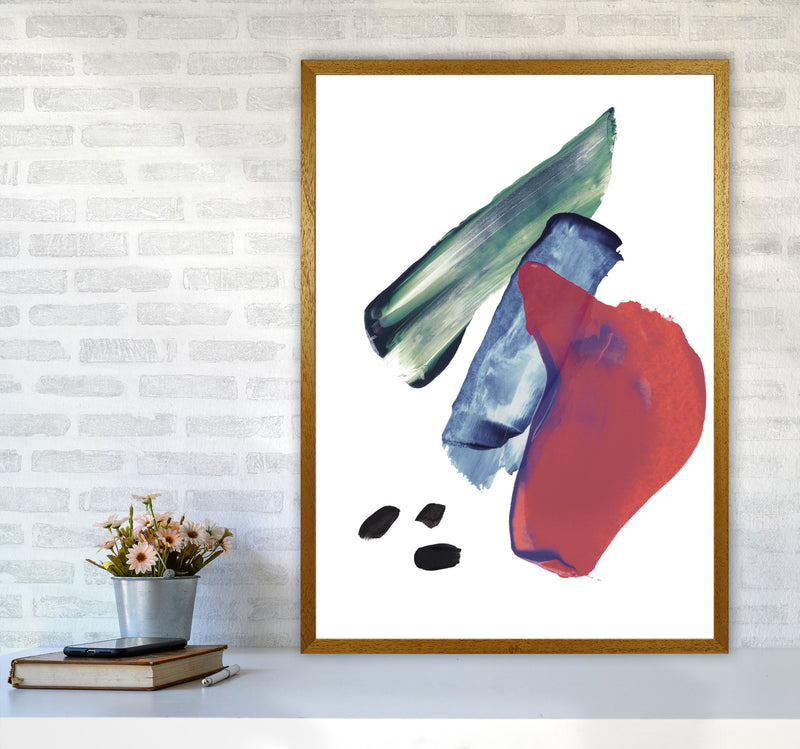 Red And Blue Mixed Watercolour Abstract Modern Print A1 Print Only