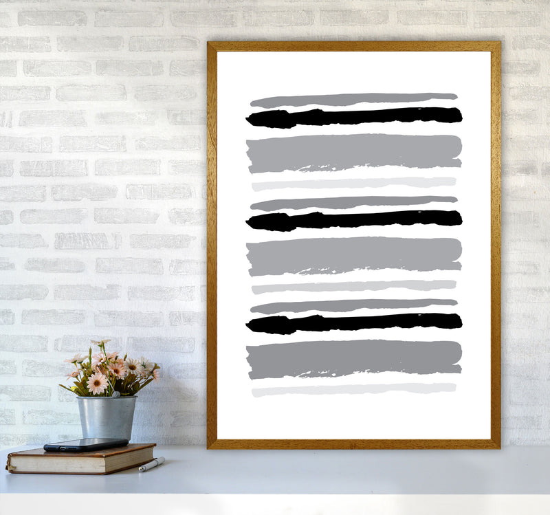 Black Contrast Abstract Stripes Modern Print A1 Print Only