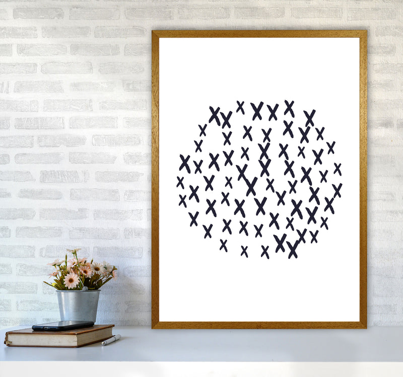 Black Crosses Circle Abstract Modern Print A1 Print Only