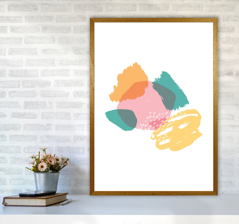 Pink And Teal Mismatch Abstract Modern Print A1 Print Only