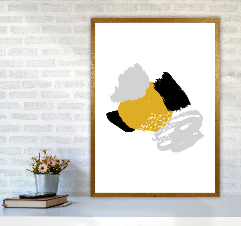 Mustard And Black Mismatch Abstract Modern Print A1 Print Only