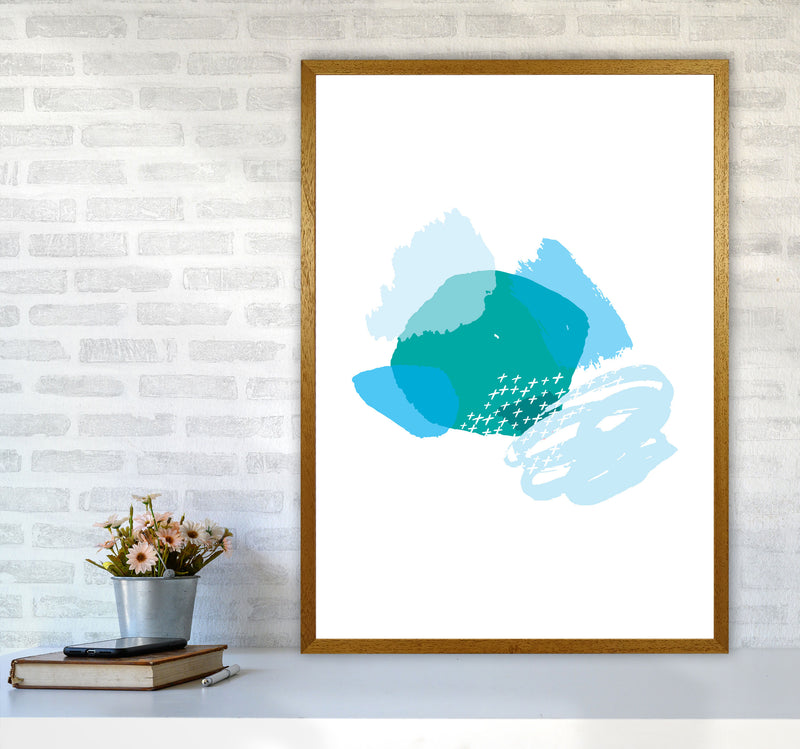 Blue And Teal Mismatch Abstract Modern Print A1 Print Only