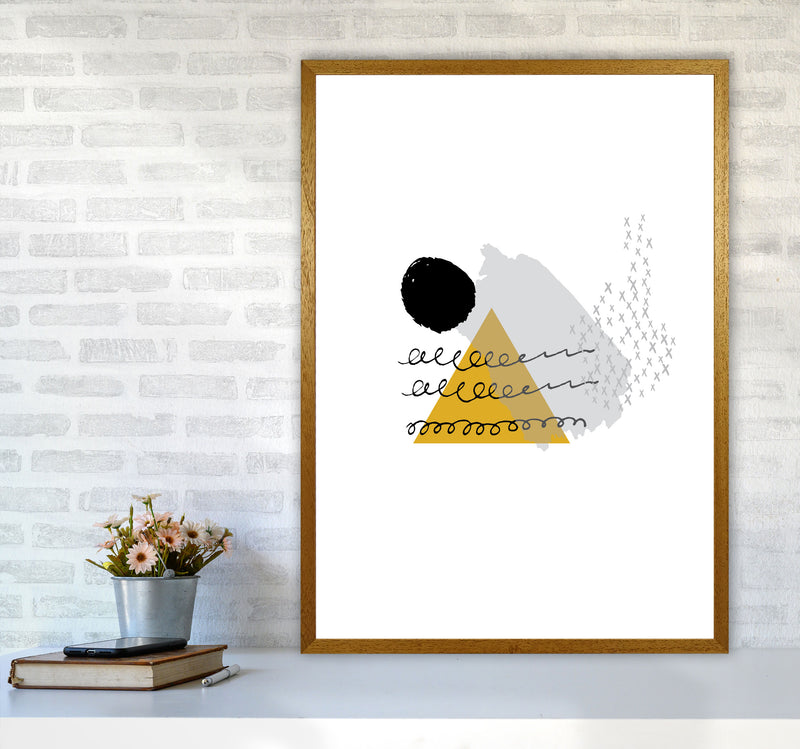 Mustard And Black Mountain Sun Abstract Modern Print A1 Print Only