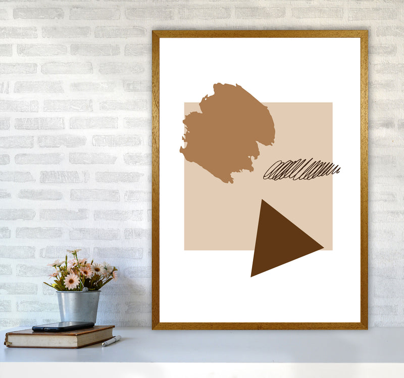 Taupe Square Mismatch Abstract Modern Print A1 Print Only