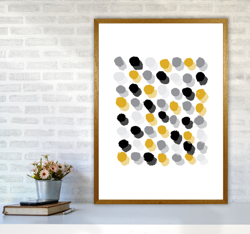 Mustard Polka Dots Abstract Modern Print A1 Print Only