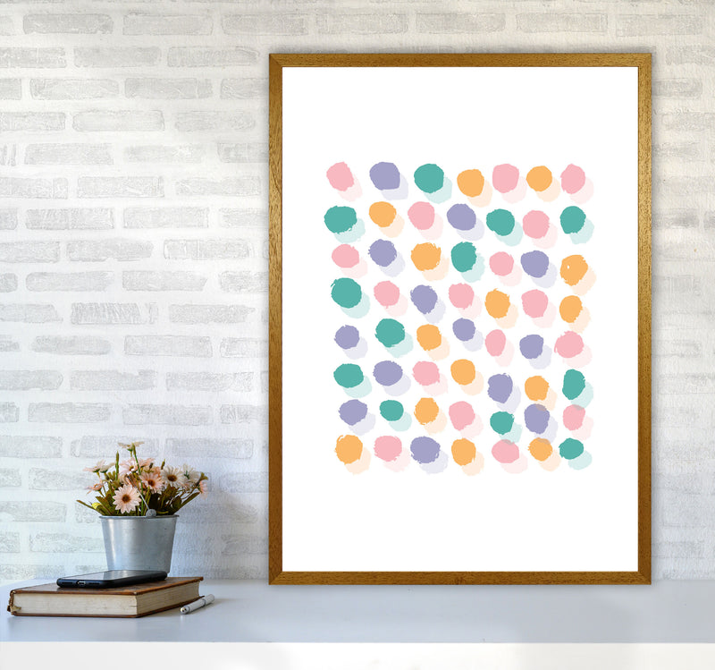 Pink Polka Dots Abstract Modern Print A1 Print Only