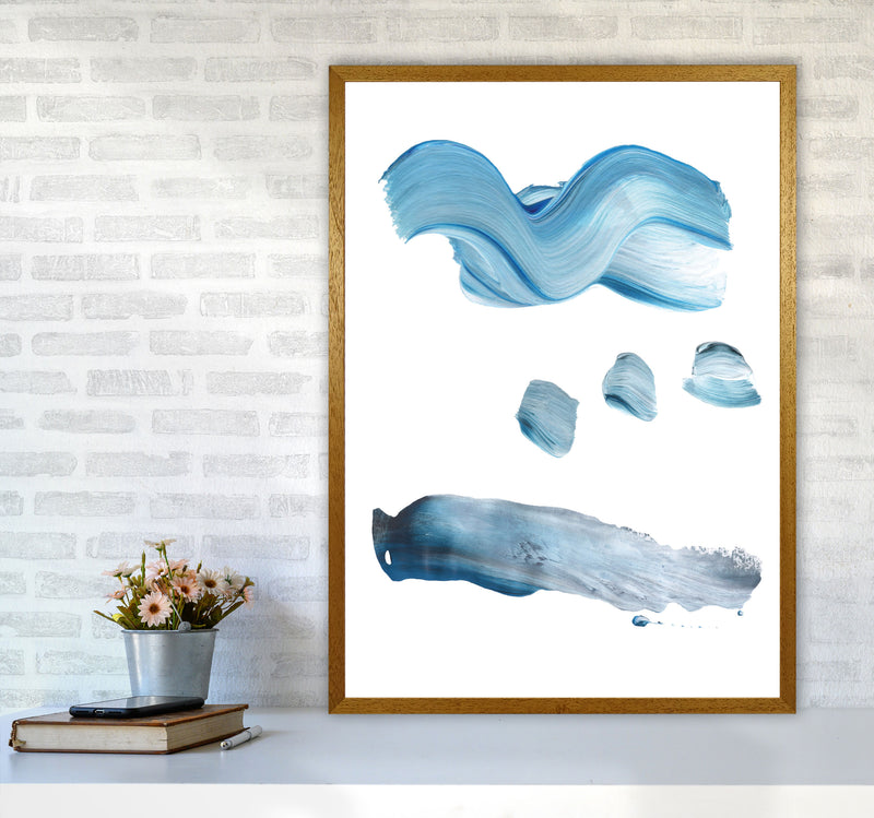 Light Blue Abstract Paint Strokes Modern Print A1 Print Only