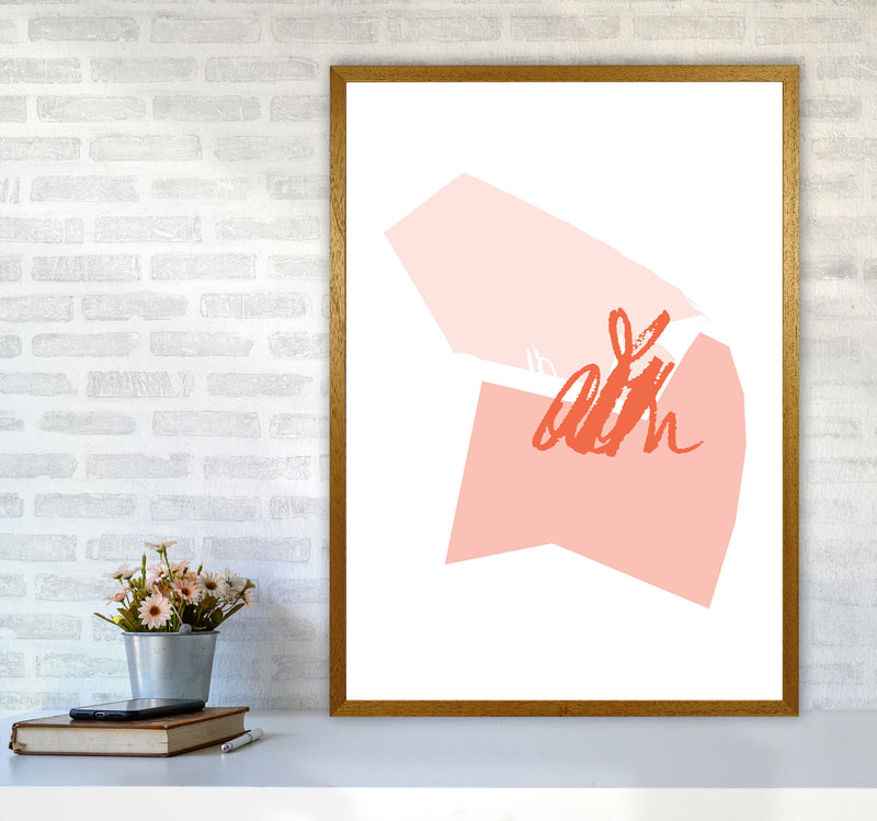 Pink And Coral Abstract Shapes Modern Print A1 Print Only