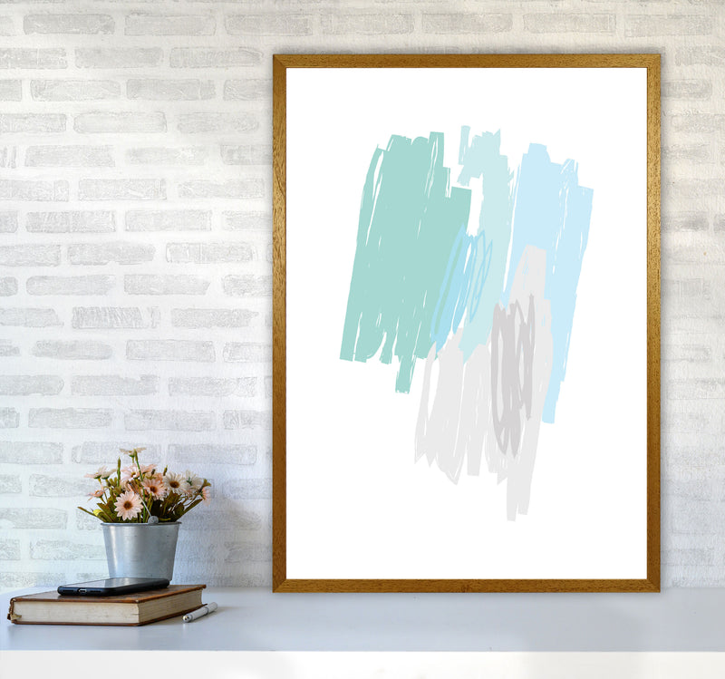 Mint Scribbles Abstract Drawings Modern Print A1 Print Only