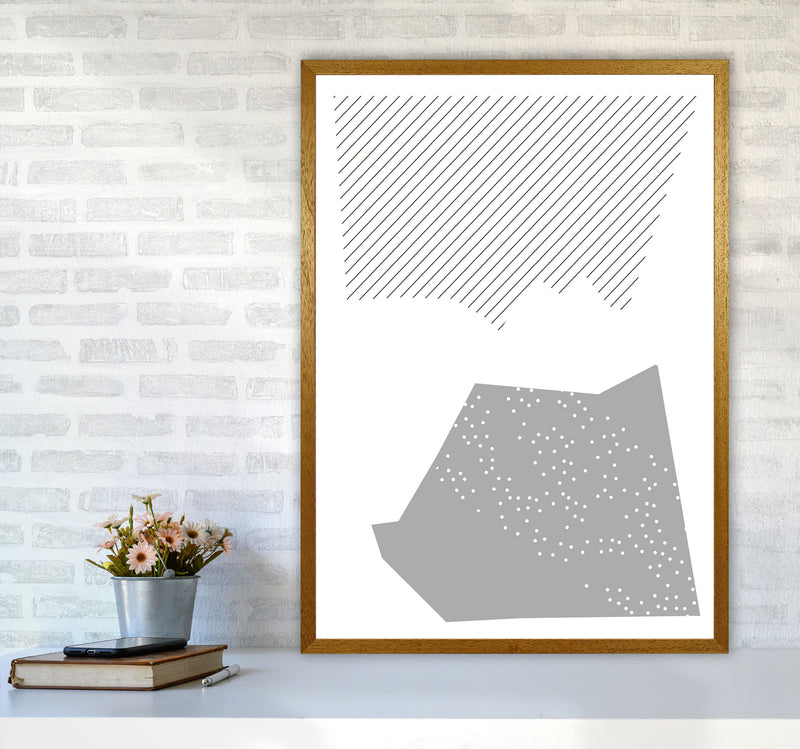 Grey Top And Bottom Abstract Modern Print A1 Print Only