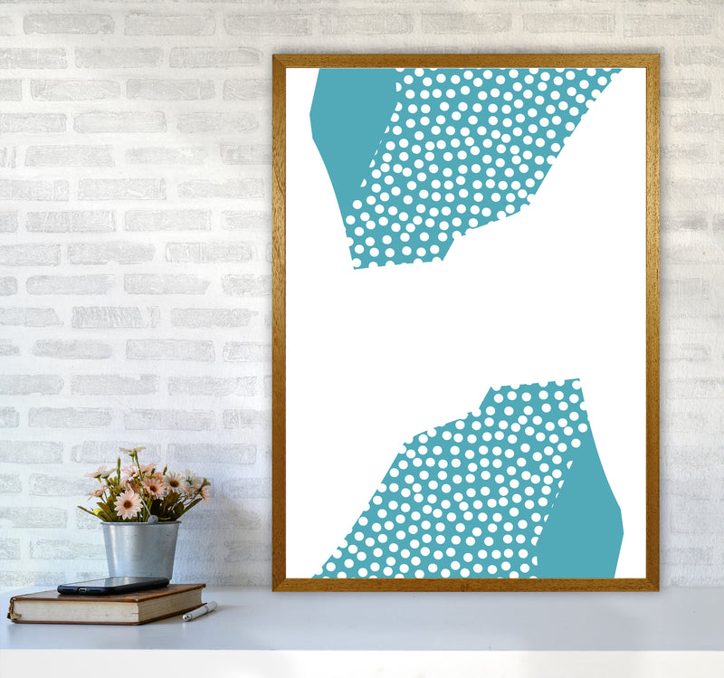 Teal Abstract Mountain Polka Modern Print A1 Print Only