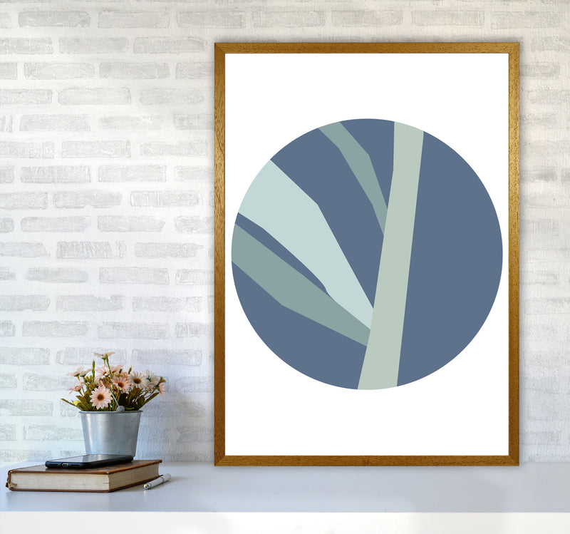 Navy Abstract Circle With Branches Modern Print A1 Print Only