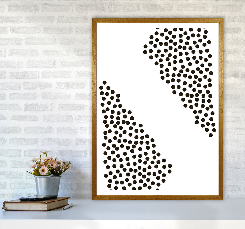 Black Corner Polka Dots Abstract Modern Print A1 Print Only