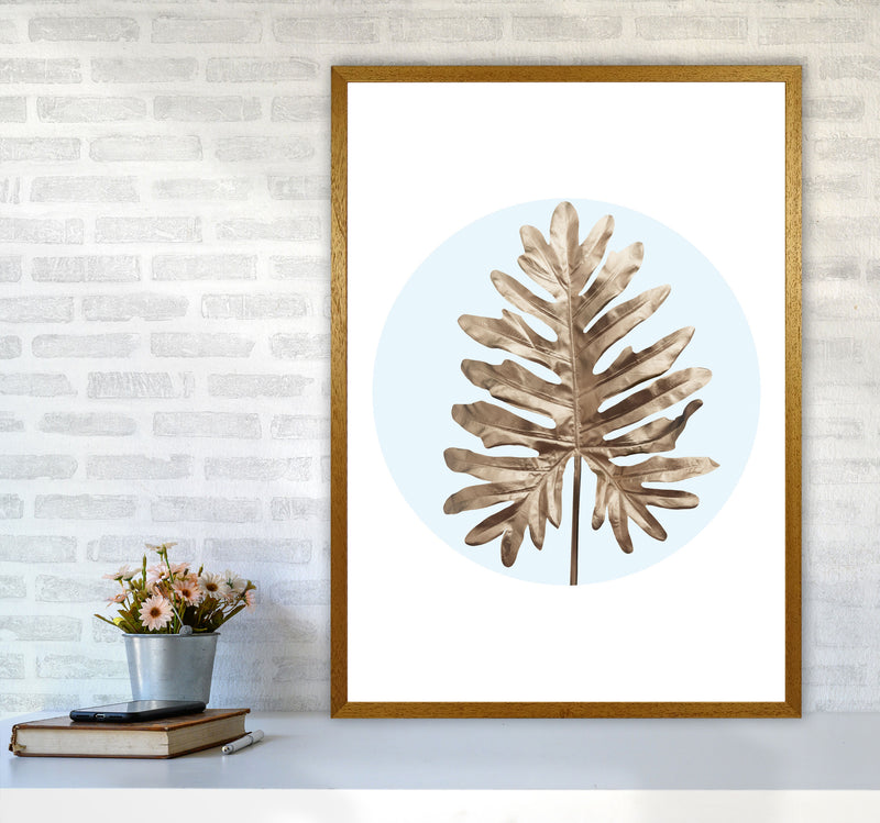 Abstract Blue Leaf Modern Print, Framed Botanical & Nature Art Print A1 Print Only