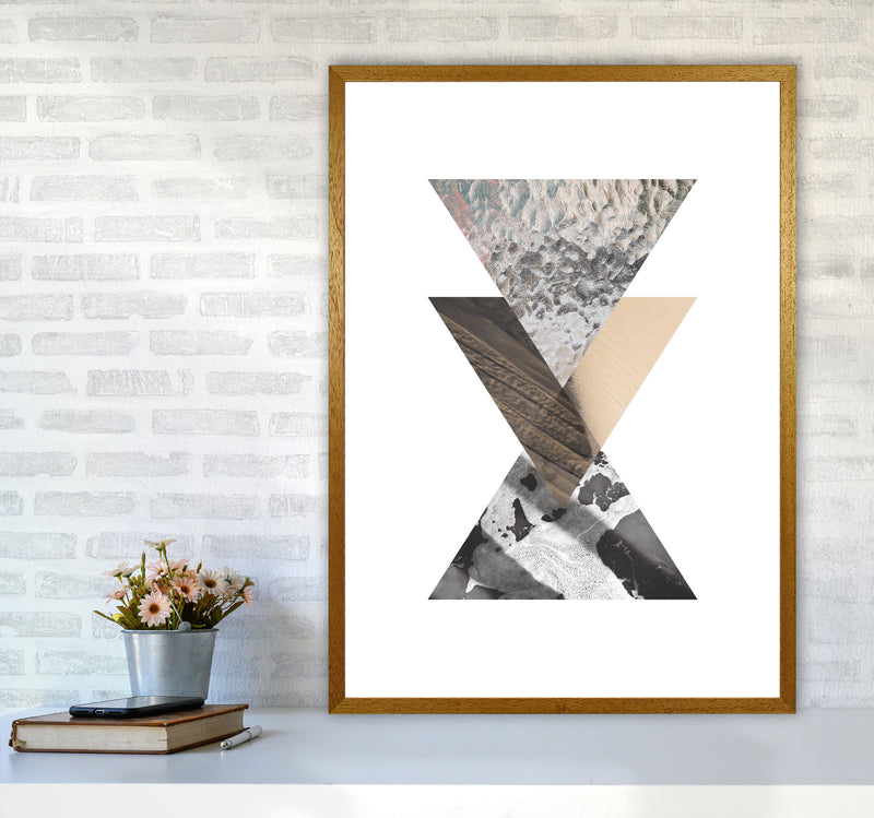 Sand, Glass And Shadow Abstract Triangles Modern Print A1 Print Only