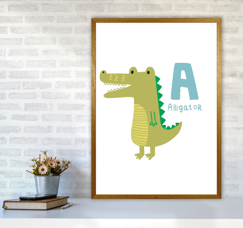 Alphabet Animals, A Is For Alligator Framed Nursey Wall Art Print A1 Print Only