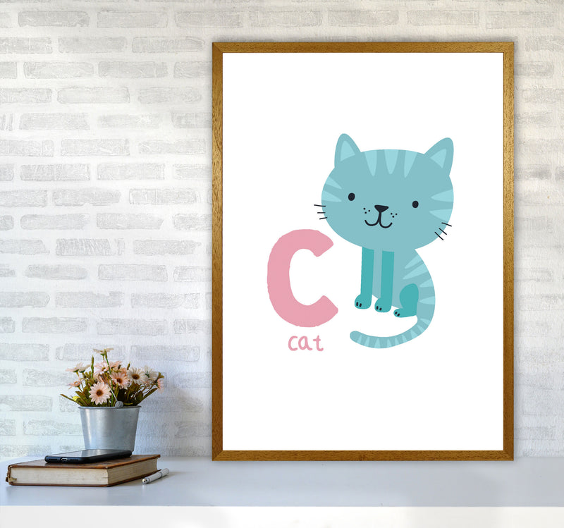 Alphabet Animals, C Is For Cat Framed Nursey Wall Art Print A1 Print Only