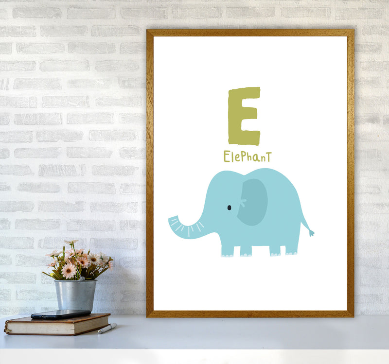 Alphabet Animals, E Is For Elephant Framed Nursey Wall Art Print A1 Print Only