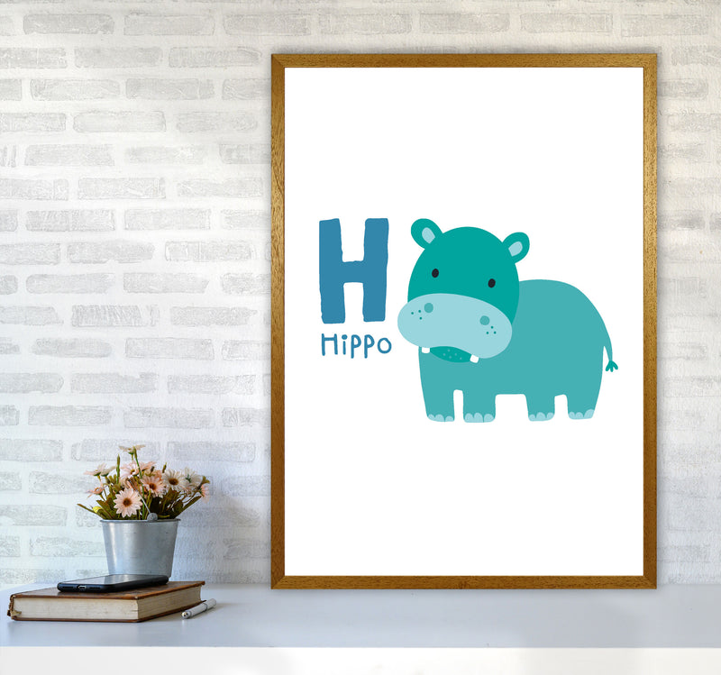 Alphabet Animals, H Is For Hippo Framed Nursey Wall Art Print A1 Print Only