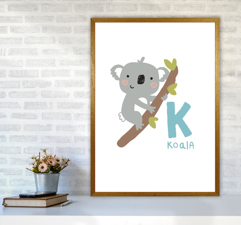 Alphabet Animals, K Is For Koala Framed Nursey Wall Art Print A1 Print Only
