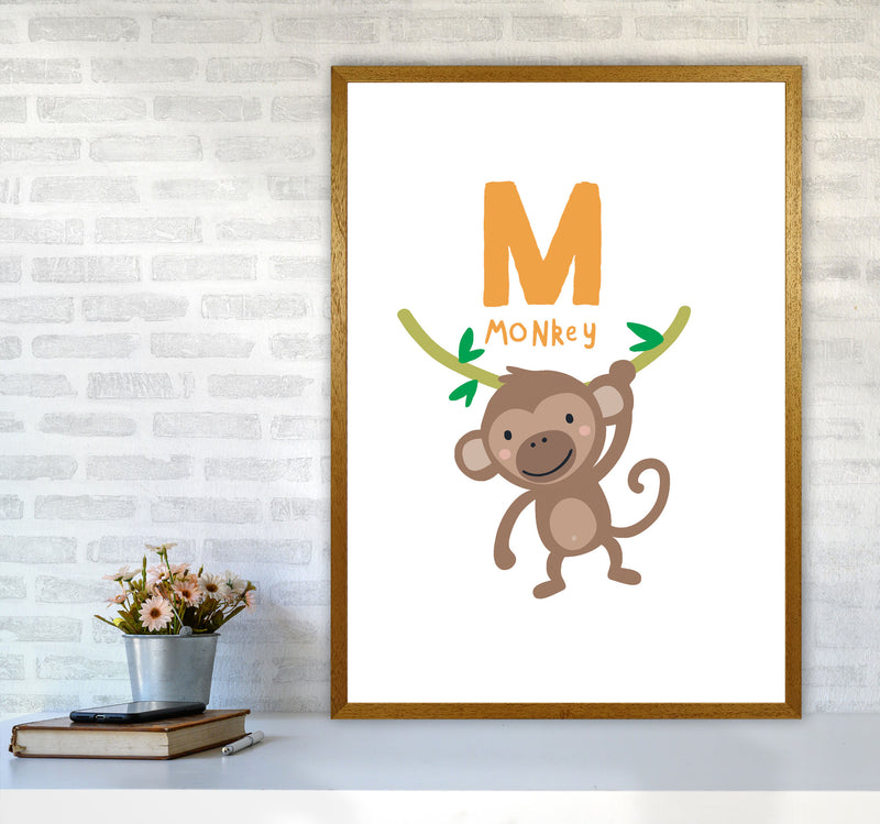 Alphabet Animals, M Is For Monkey Framed Nursey Wall Art Print A1 Print Only