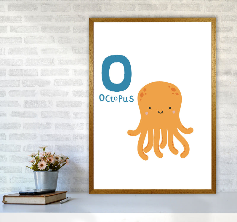 Alphabet Animals, O Is For Octopus Framed Nursey Wall Art Print A1 Print Only