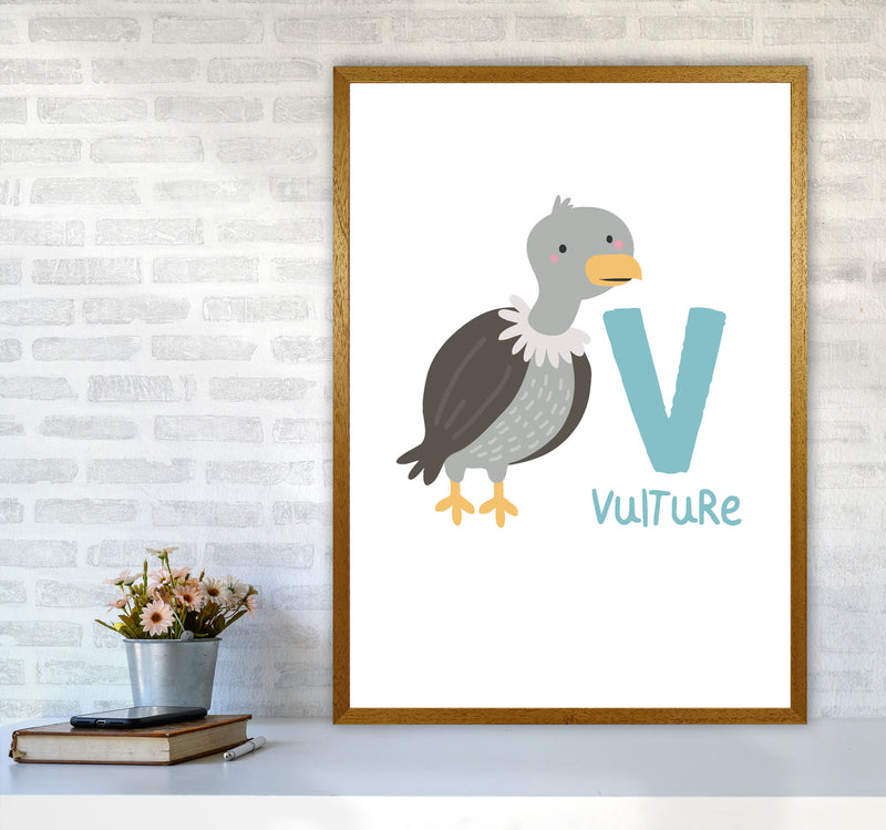 Alphabet Animals, V Is For Vulture Framed Nursey Wall Art Print A1 Print Only