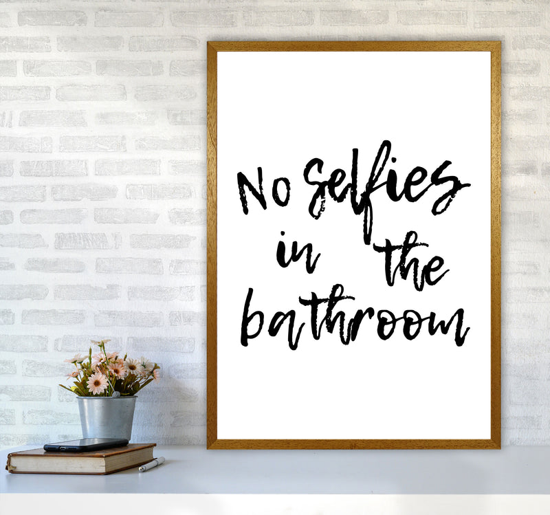 No Selfies, Bathroom Modern Print, Framed Bathroom Wall Art A1 Print Only