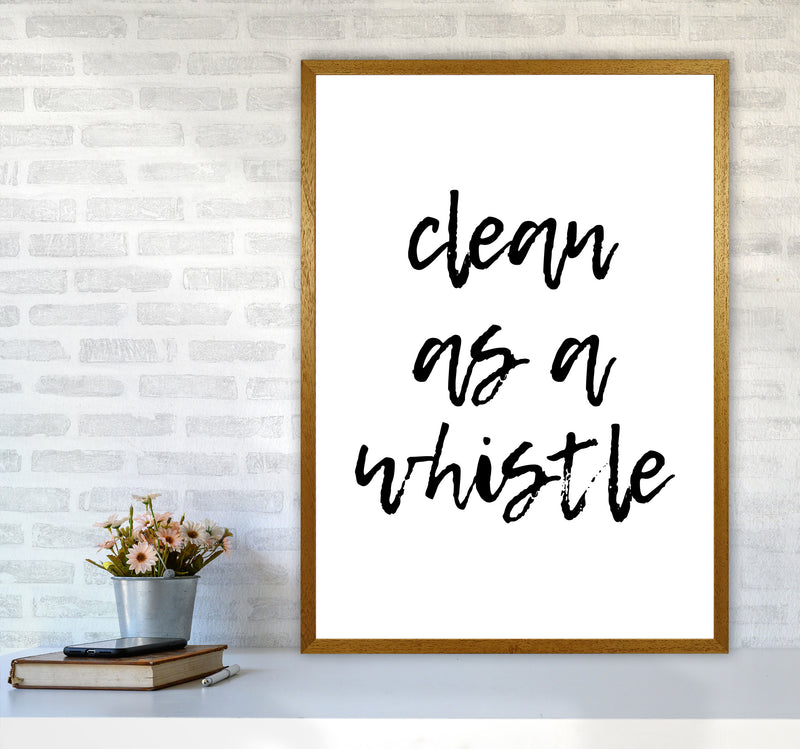Clean As A Whistle, Bathroom Modern Print, Framed Bathroom Wall Art A1 Print Only