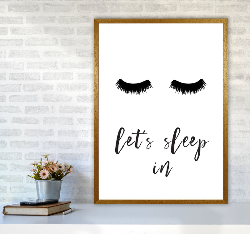 Lets Sleep In Lashes Framed Typography Wall Art Print A1 Print Only