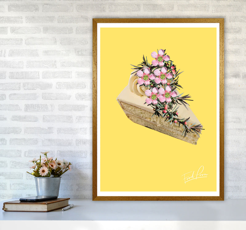 Yellow Cake Food Print, Framed Kitchen Wall Art A1 Print Only