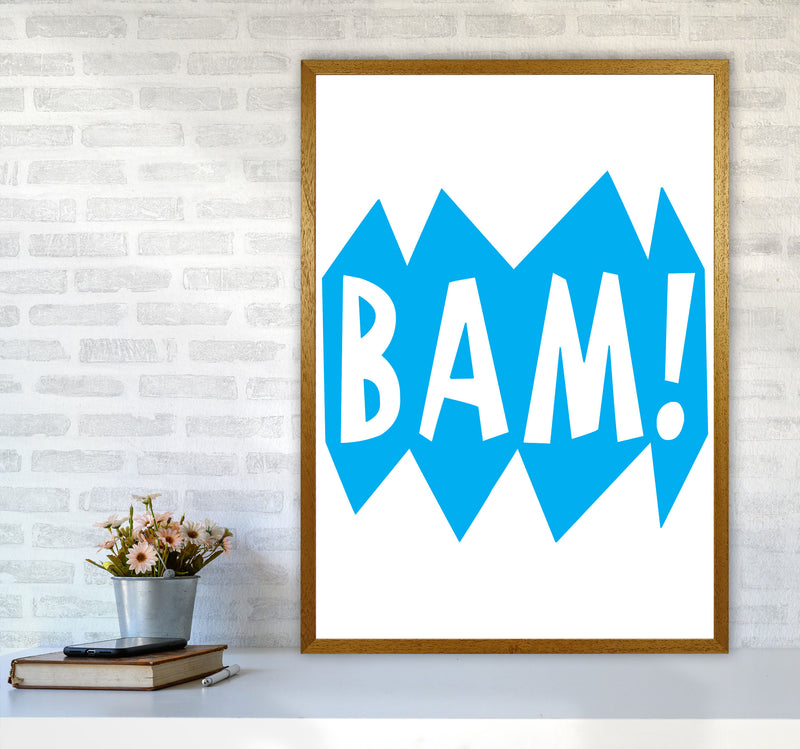 BAM! Blue Framed Nursey Wall Art Print A1 Print Only