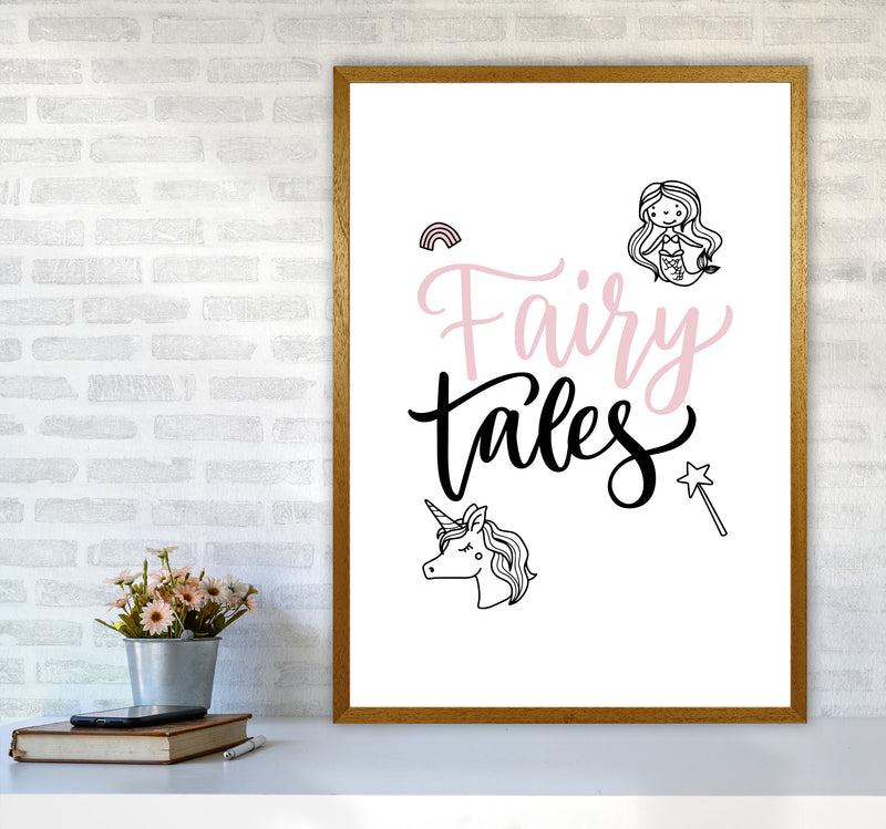 Fairy Tales Black And Pink Framed Nursey Wall Art Print A1 Print Only