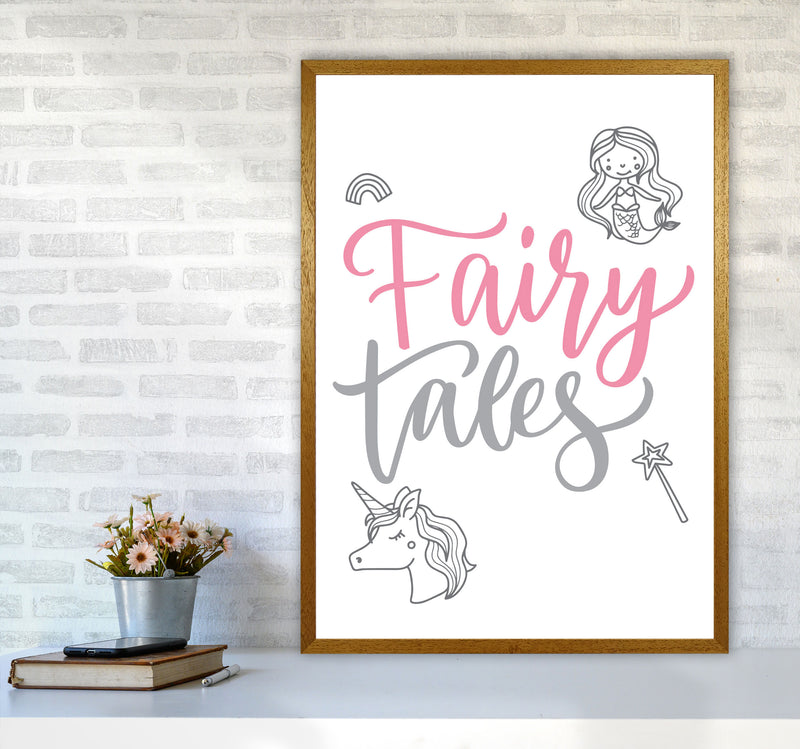 Fairy Tales Pink And Grey Framed Nursey Wall Art Print A1 Print Only