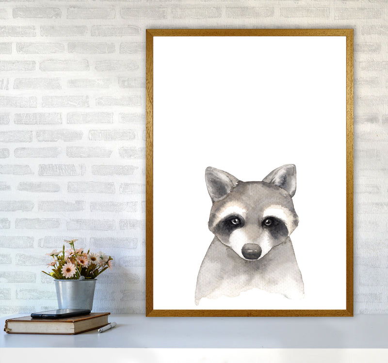 Forest Friends, Cute Raccoon Modern Print Animal Art Print A1 Print Only