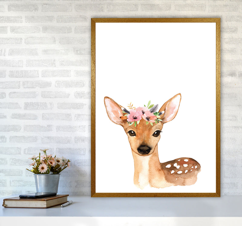 Forest Friends, Floral Cute Deer Modern Print Animal Art Print A1 Print Only