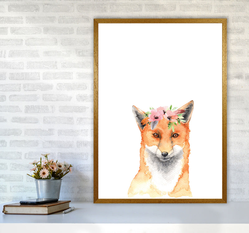 Forest Friends, Floral Fox Modern Print Animal Art Print A1 Print Only