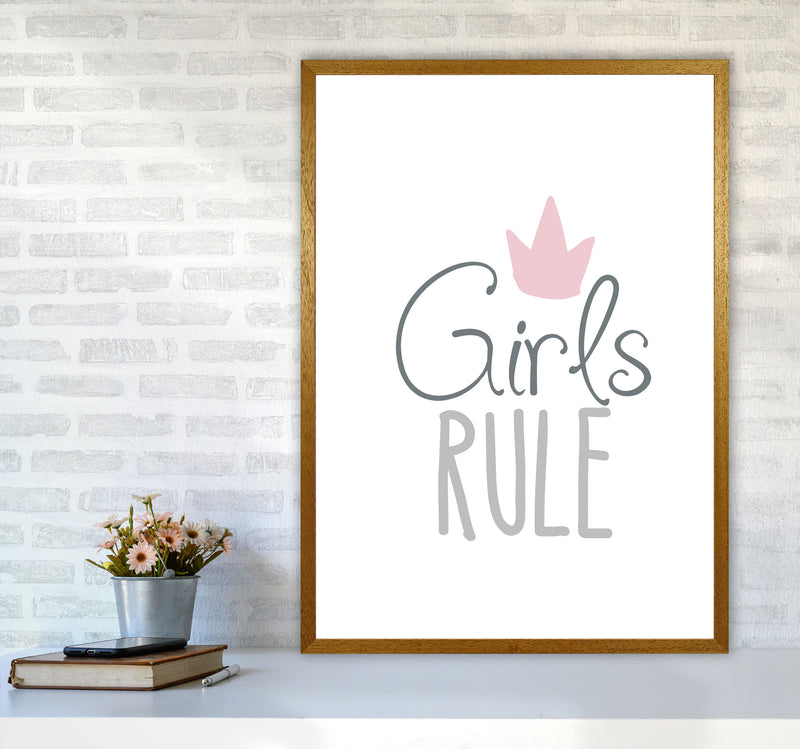 Girls Rule Framed Nursey Wall Art Print A1 Print Only