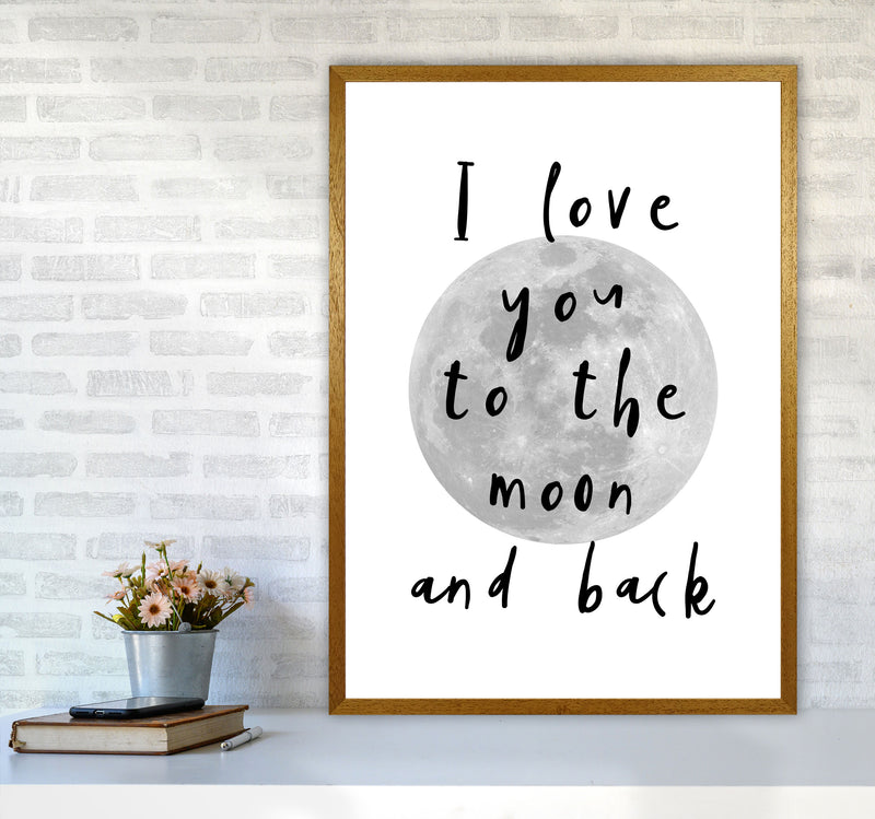 I Love You To The Moon And Back Black Framed Typography Wall Art Print A1 Print Only